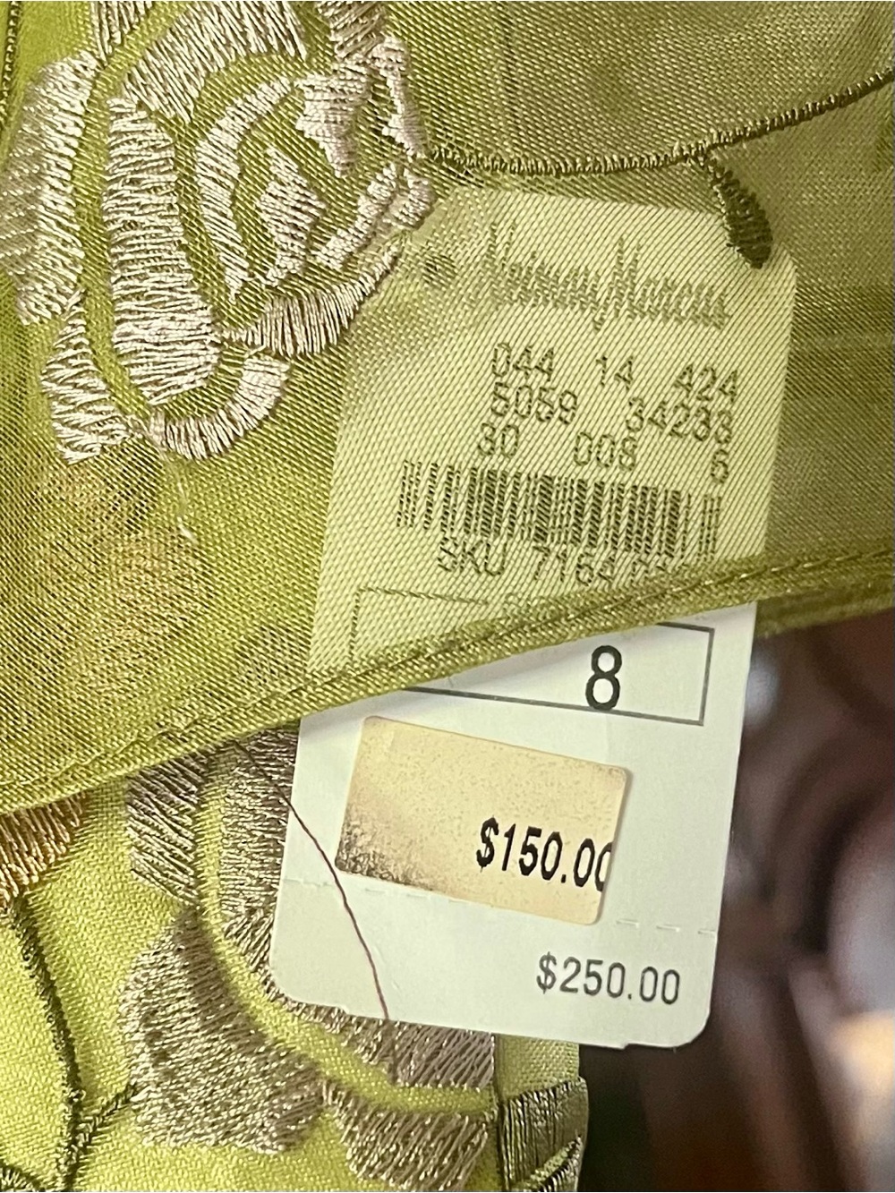 Vintage Chetta B Olive Green Floral Maxi Skirt - NWT Women's Two-Piece Set - Picture 6 of 6